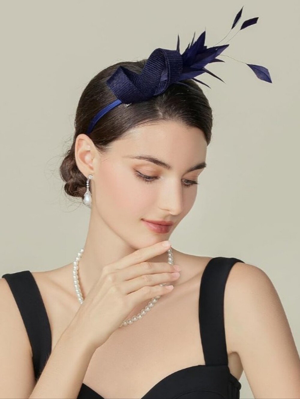 NEW! Navy Blue Simple Fascinator Hat
